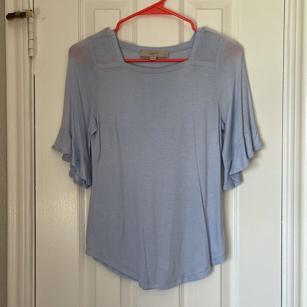 Square Neck Blouse w ruffle sleeves